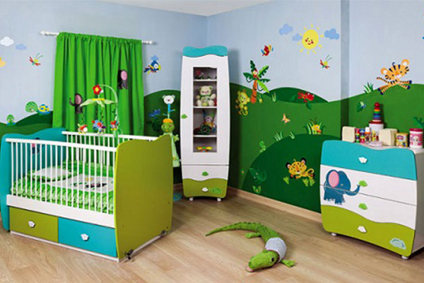 دیزاین سبز و آبی پسرانه نوزاد 