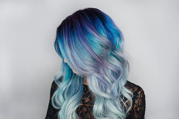 جذابترین هایلایت مو با رنگ آبی