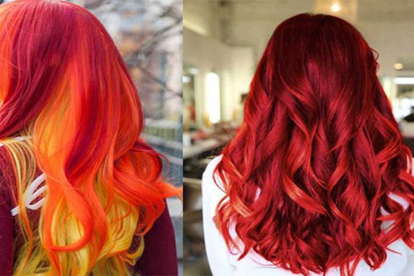 رنگ موی قرمز و نارنجی برای پاییز