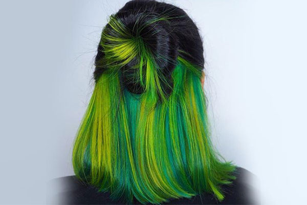 رنگ کردن زیر مو سبز