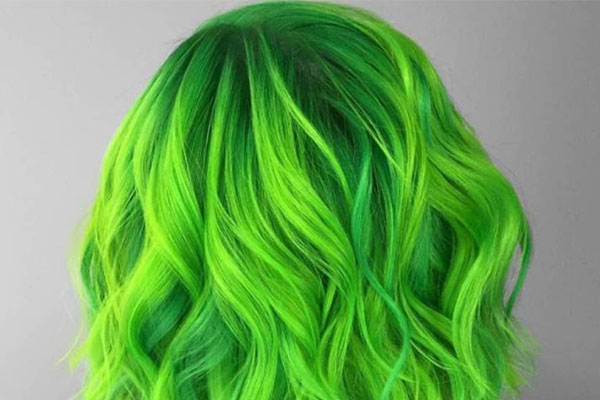 مدل رنگ مو سبز فسفری