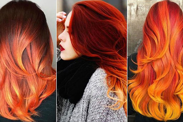 ترکیب رنگ موی نارنجی جذاب