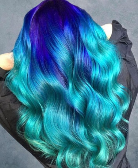 رنگ موی فانتزی آبی کاربنی