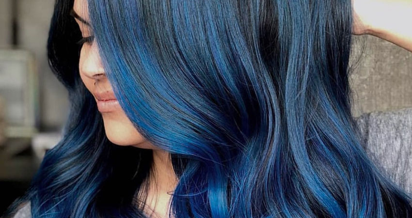 رنگ موی فانتزی آبی مشکی