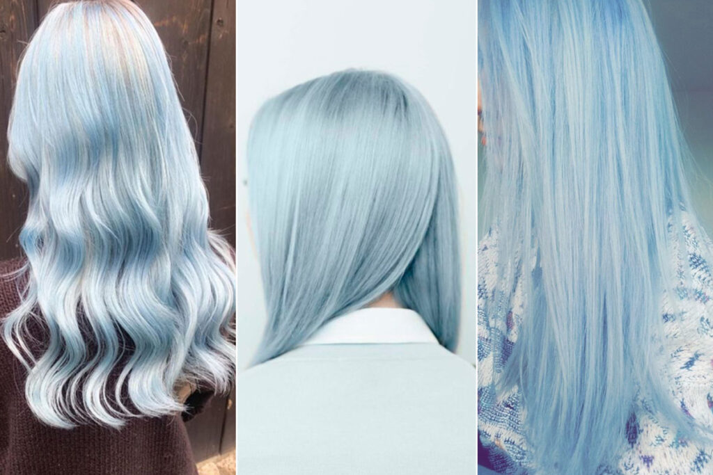 رنگ موی فانتزی آبی سفید