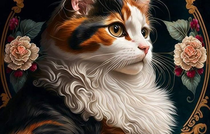 ایده های جالب نقاشی فانتزی رنگ روغن برای عاشقان گربه ها