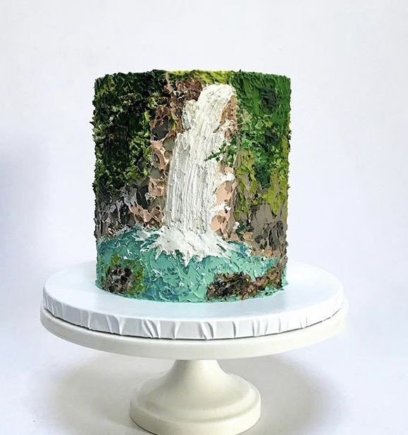 کیک با طرح آبشار
