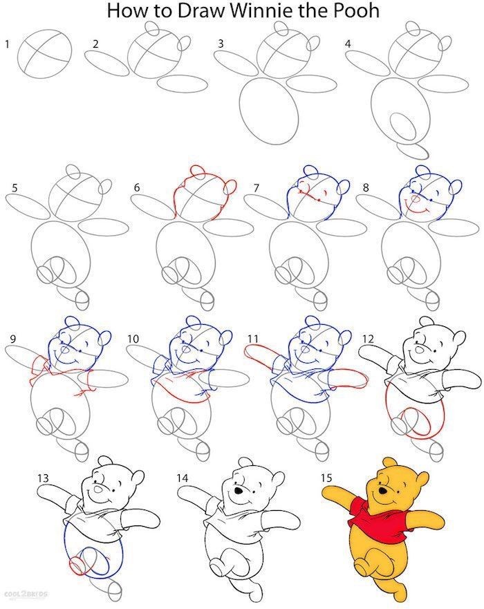 آموزش نقاشی کشیدن خرس وینی پوو