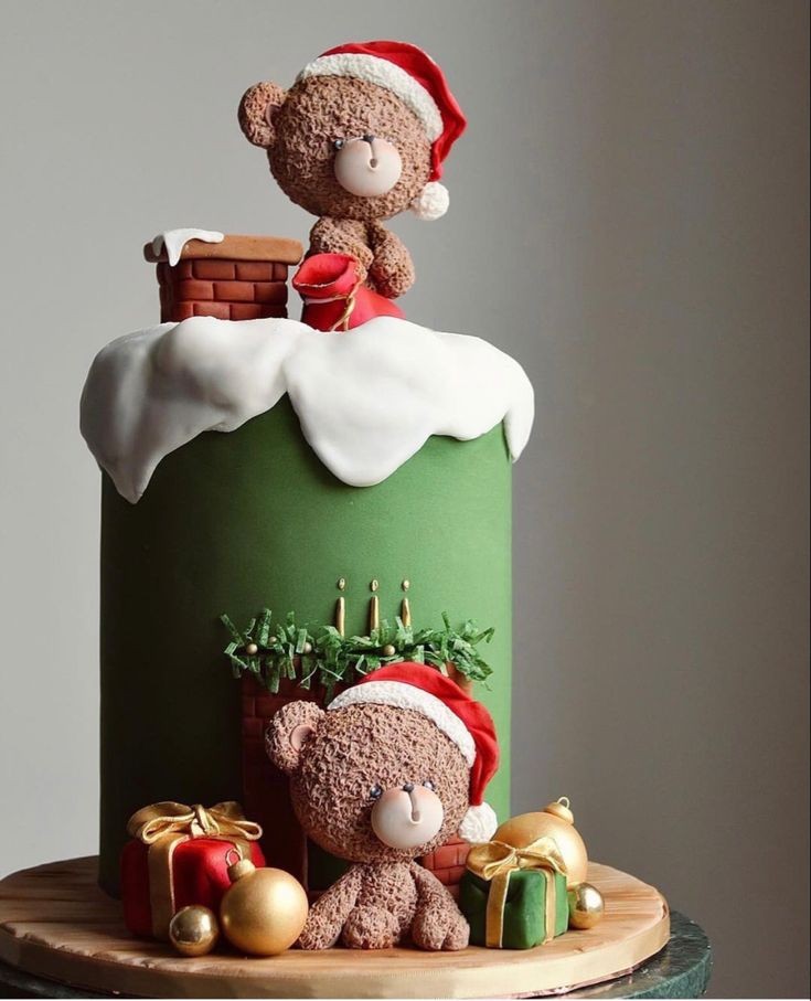مدل های شیک کیک جشن کریسمس با طرح خرس