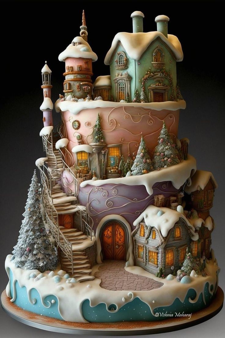 کیک زمستانی فانتزی
