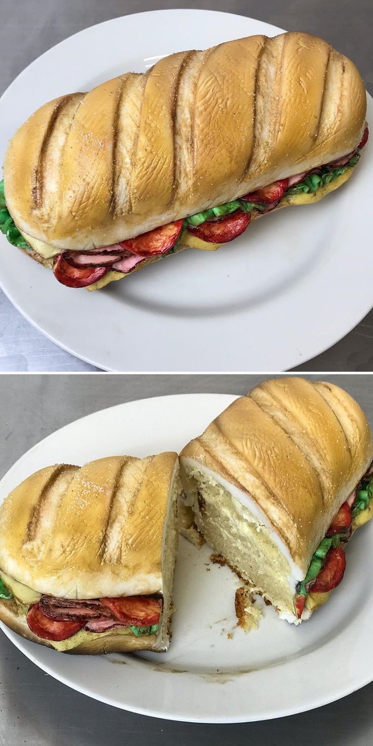کیک طرح ساندویچ طبیعی و سوپر رئال