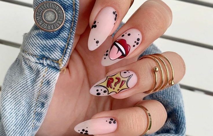 طرح ناخن دخترانه عروسکی