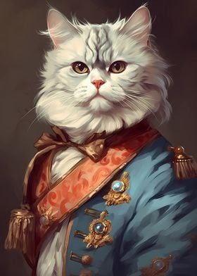 نقاشی طرح گربه پادشاه