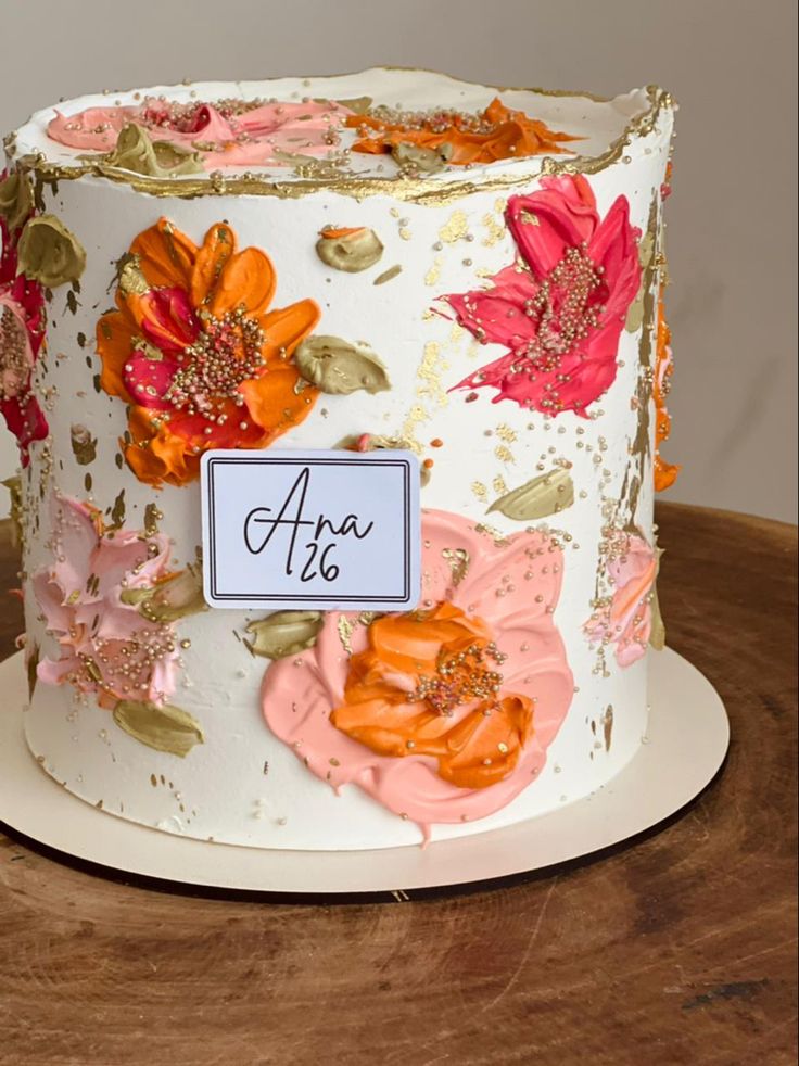مدل کیک با طرح گل های بهاری3