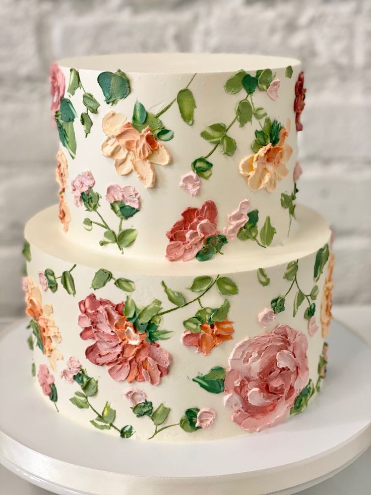 مدل کیک با طرح گل های بهاری6