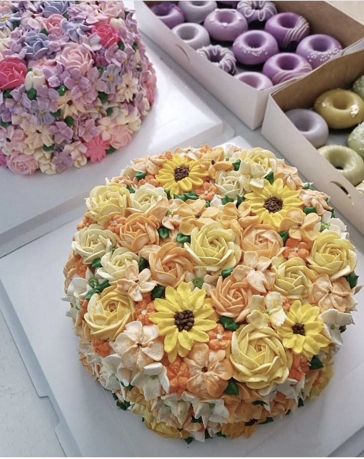 مدل کیک با طرح گل های بهاری20