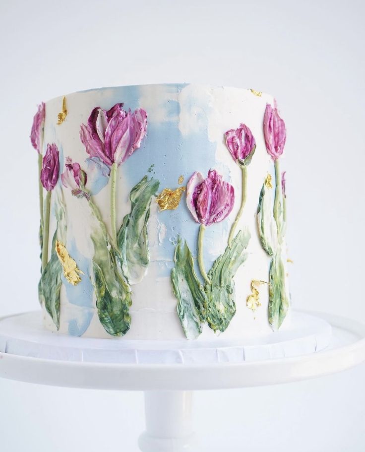مدل کیک با طرح گل های بهاری8