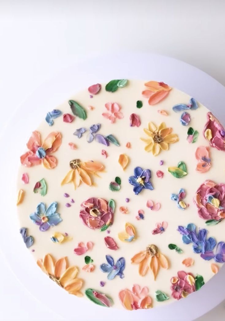 مدل کیک با طرح گل های بهاری19