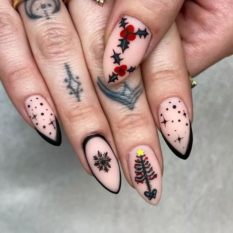 طراحی ناخن فرنچ کریسمسی 12