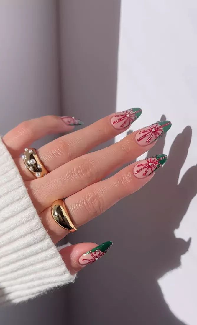 طراحی ناخن فرنچ کریسمسی 13