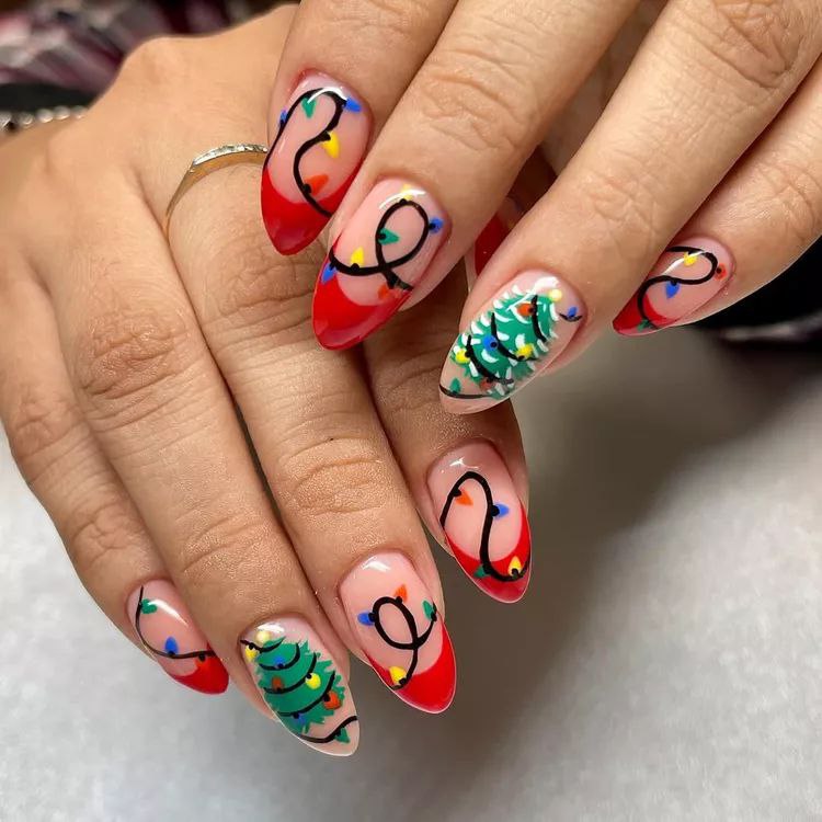 طراحی ناخن فرنچ کریسمسی 14