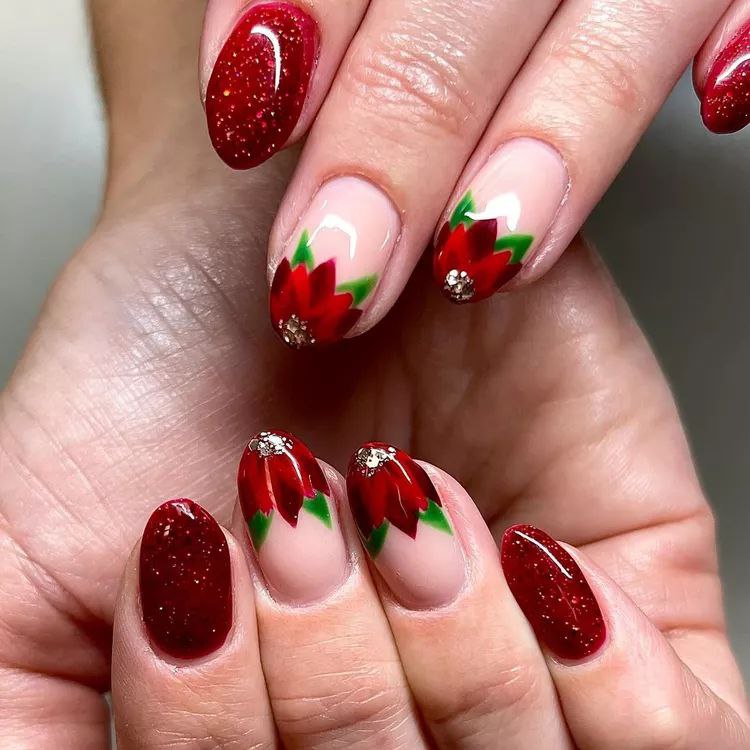 طراحی ناخن فرنچ کریسمسی 7