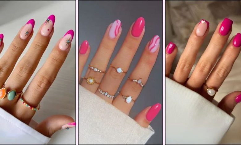 ایده برای ناخن های صورتی
