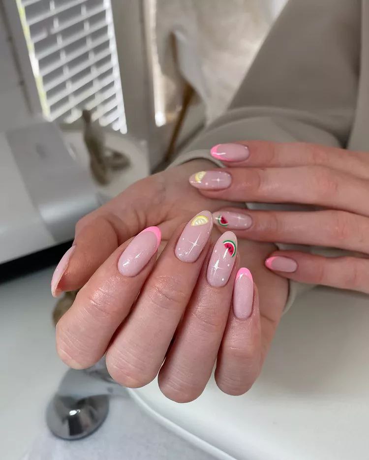 طرح ناخن هندوانه ای 5