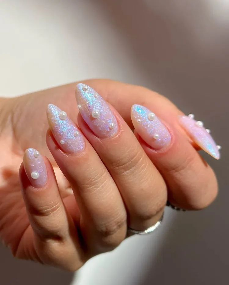 ناخن ژله‌ای مرواریدی