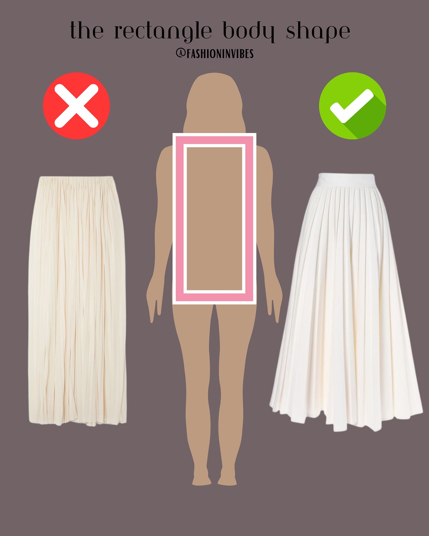 انتخاب درست دامن بر اساس فرم بدن مستطیل