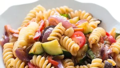 پاستای مخصوص با کدو سبز، بادمجان و فلفل