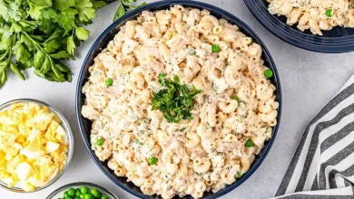 طرز تهیه سالاد ماکارونی با ژامبون و سس مخصوص